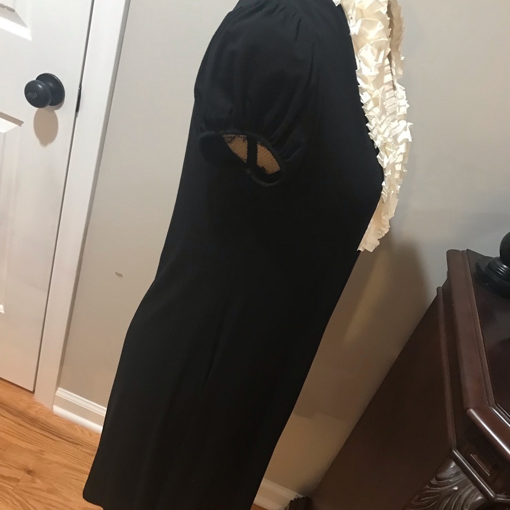 ▪️BCBG Ruffled Neckline Black Dress - Picture 4 of 8